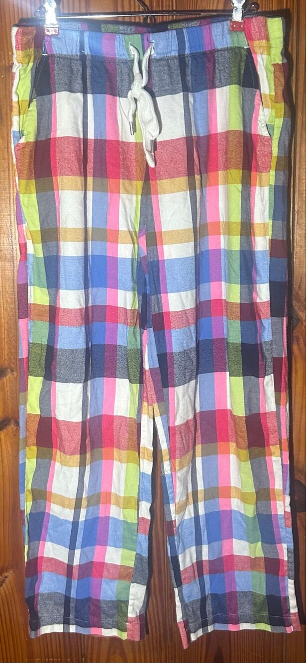 Aerie Women’s pajama/ lounge pants plaid multicolor comfy pockets size medium